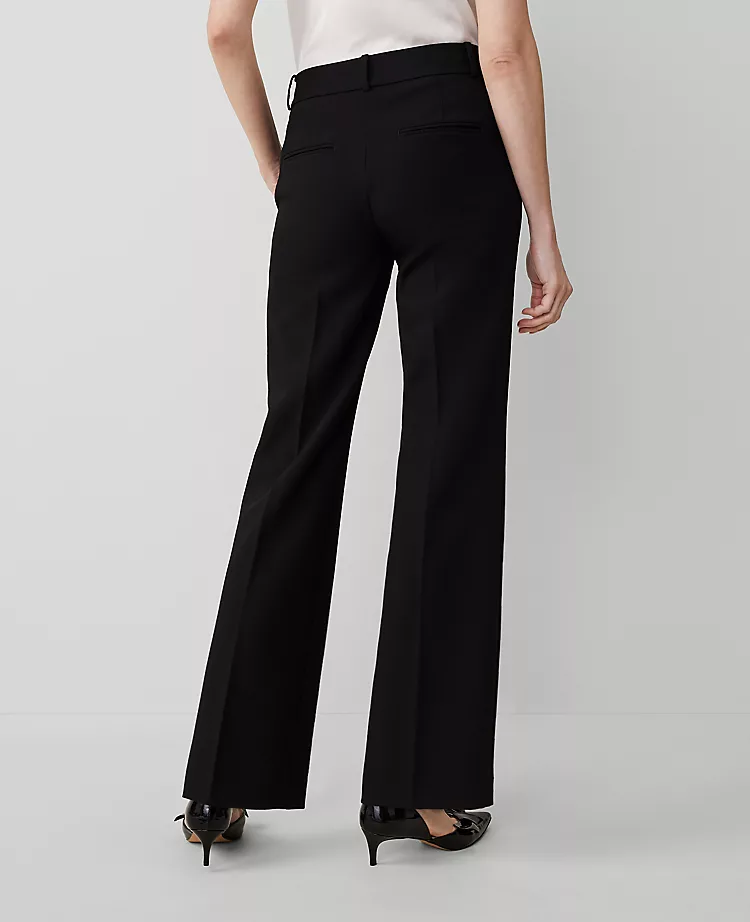 Petite Tailored Flare Trousers - Black Mid-Rise Dress Pants 2 Petite Tailored Flare Trousers - Black Mid-Rise Dress Pants - Image 2