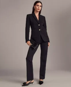 The Sophia Petite Straight-Leg Ponte Pant - Black