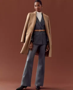 Petite Jayne Faux Leather Flare Trouser - Alley Grey