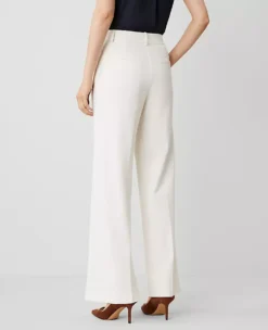 Petite Wide-Leg Dress Pants in Winter White - High-Rise Silhouette -Ann Taylor Store 836981 9192 ALT2