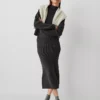 Weekend Collection Ribbed Sweater Skirt Heathered Onyx