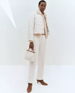 Petite Wide-Leg Corduroy Pants - Winter White High-Rise Trousers -Ann Taylor Store 837203 9192 MKTG2