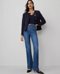 Petite High Rise Flare Jeans in Modern Indigo Wash