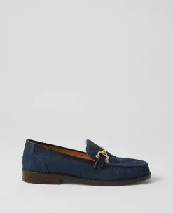 Stylish Dark Denim Horsebit Loafers with Padded Comfort