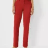 Petite Curvy Fit Straight Leg Pant in Lightweight Bright Brick Weave