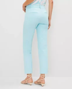 Gulf Stream Blue Cotton Slim Fit Crop Pants with Side Slits 5 Gulf Stream Blue Cotton Slim Fit Crop Pants with Side Slits -Ann Taylor Store 839028 1352 ALT2