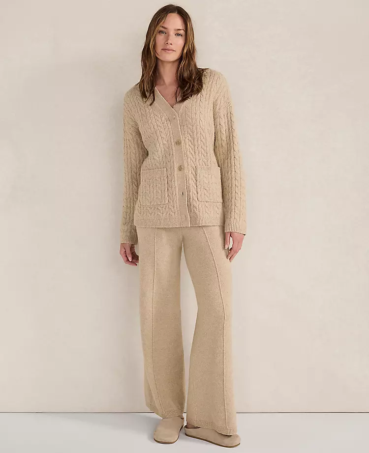 Haven Well Within Organic Cotton Blend Gradient Cable Cardigan Cashew Tan 2 Haven Well Within Organic Cotton Blend Gradient Cable Cardigan Cashew Tan - Image 2