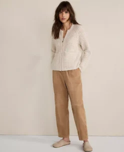 Haven Well Within Suede Pants in Nougat - Tapered Goat Suede -Ann Taylor Store 840669 019373 ALT3