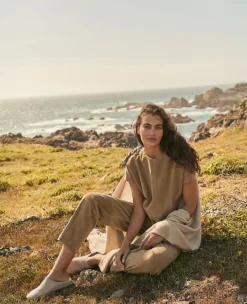 Haven Well Within Suede Pants in Nougat - Tapered Goat Suede -Ann Taylor Store 840669 019373 ALT5