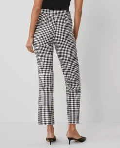 Petite Gingham Flare Pants - High Waisted Black and White Trousers -Ann Taylor Store 843061 2528 ALT2