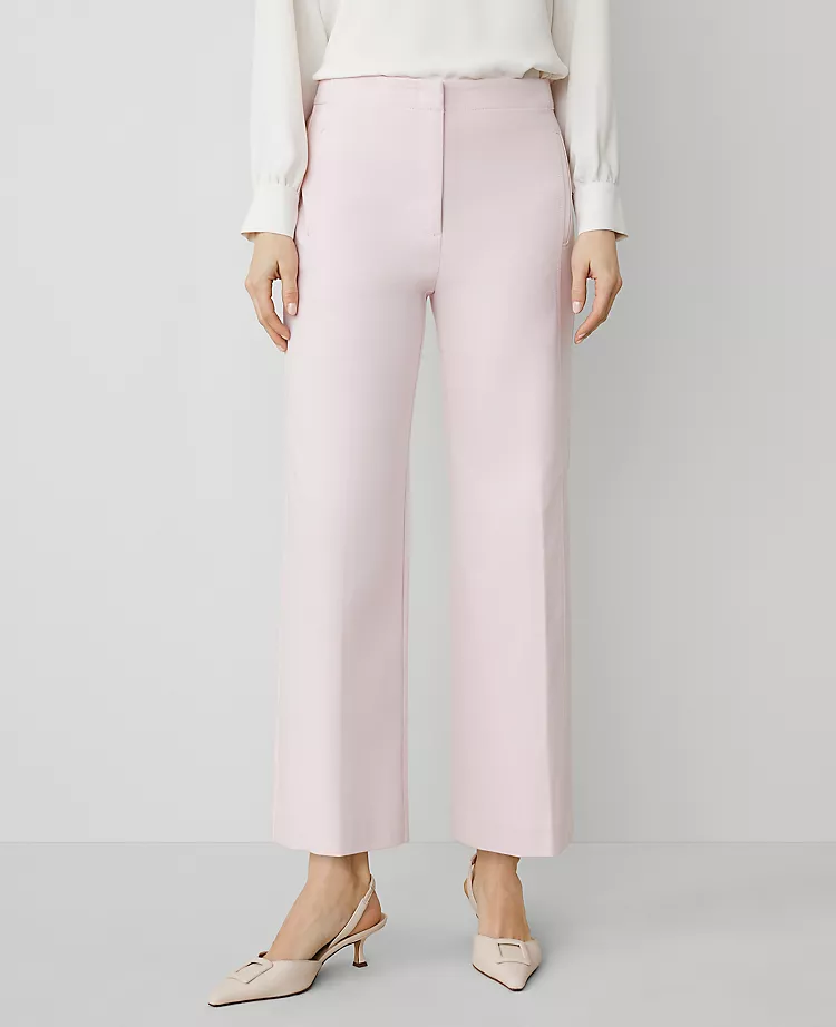 Pink High Rise Straight Leg Ankle Pants for Women - The Grace 2 Pink High Rise Straight Leg Ankle Pants for Women - The Grace - Image 2