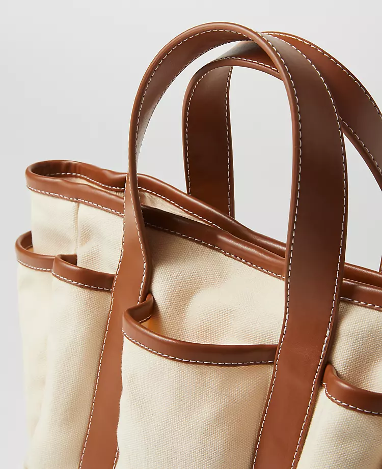 Ann Taylor Weekend Collection Garden Mini Tote Bag - Natural 2 Ann Taylor Weekend Collection Garden Mini Tote Bag - Natural - Image 2