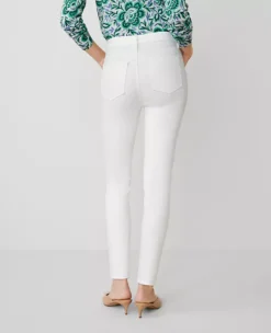 Petite White Skinny Jeans - High-Rise Sculpting Stretch Denim -Ann Taylor Store 845659 9000 ALT2