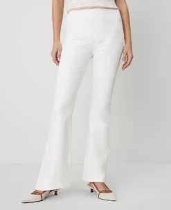 Petite Pull-On White Flare Jeans - Sculpting Curvy Fit