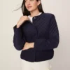 Ann Taylor Weekend Collection Quilted Jacket - Night Sky