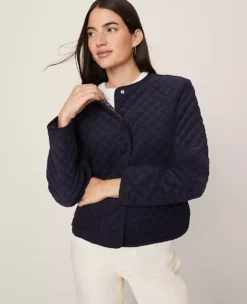Ann Taylor Weekend Collection Quilted Jacket - Night Sky