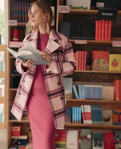 Ann Taylor Weekend Collection Plaid Cocoon Coat - Seedpearl