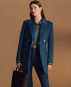 Fitted Long Double Breasted Coat Moonlit Backdrop 7 Fitted Long Double Breasted Coat Moonlit Backdrop -Ann Taylor Store 845982 019811 MKTG2