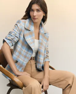 Weekend Collection Plaid Short Trench Coat Park Fountain 9 Weekend Collection Plaid Short Trench Coat Park Fountain -Ann Taylor Store 845997 522641 MKTG2