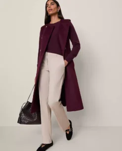Wool Blend Belted Trench Vest - Sleeveless Long Tailored Jacket -Ann Taylor Store 846024 9536 ALT3