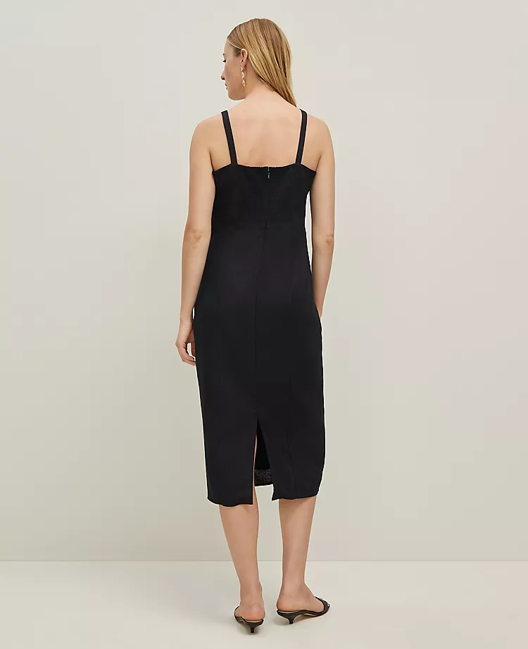 Petite Square Neck Sheath Dress - Black Sleeveless Midi Dress 2 Petite Square Neck Sheath Dress - Black Sleeveless Midi Dress - Image 2