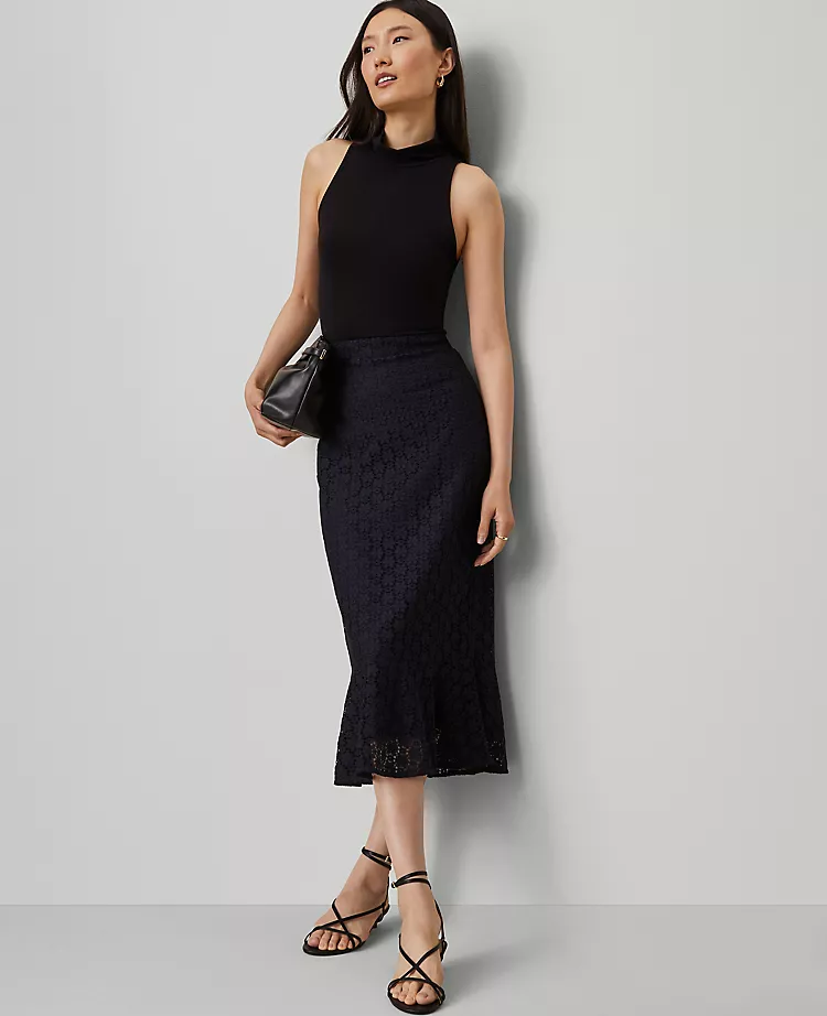 Lace Flounce Midi Skirt Night Sky 2 Lace Flounce Midi Skirt Night Sky - Image 2