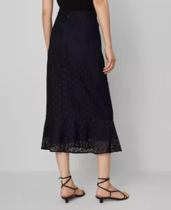 Lace Flounce Midi Skirt Night Sky 7 Lace Flounce Midi Skirt Night Sky -Ann Taylor Store 846121 1362 ALT2