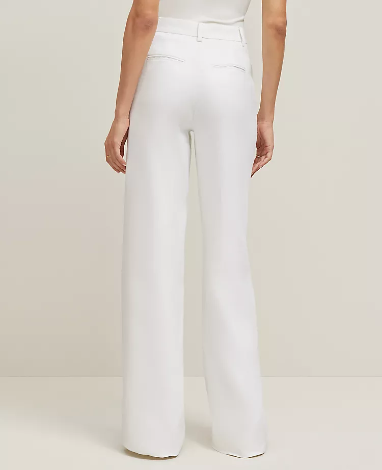 Petite White Wide-Leg Linen Blend Pants - Flattering Curvy Fit 2 Petite White Wide-Leg Linen Blend Pants - Flattering Curvy Fit - Image 2