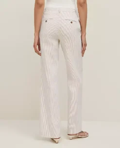 Petite Straight Leg Seersucker Trouser Pants - Cappuccino Tan -Ann Taylor Store 846278 7165 ALT2