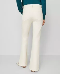 Women's Petite Ivory Mid-Rise Bootcut Jeans with Sculpting Stretch -Ann Taylor Store 846450 9129 ALT2