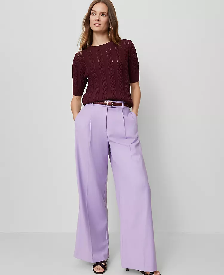 Petite Modern Wide-Leg Trouser in Lavender Petal 2 Petite Modern Wide-Leg Trouser in Lavender Petal - Image 2