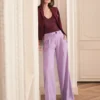 Petite Modern Wide-Leg Trouser in Lavender Petal