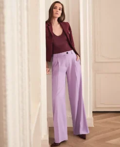 Petite Modern Wide-Leg Trouser in Lavender Petal