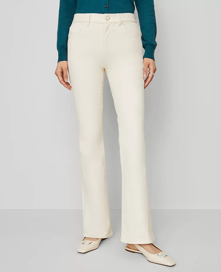 Ivory Petite Curvy Fit Bootcut Jeans with Sculpting Pockets 1 Ivory Petite Curvy Fit Bootcut Jeans with Sculpting Pockets