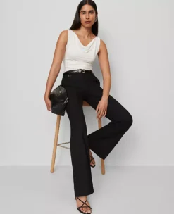 Petite Slim Flare Trouser in Bi-Stretch Performance Fabric - Black -Ann Taylor Store 846539 2222 ALT3