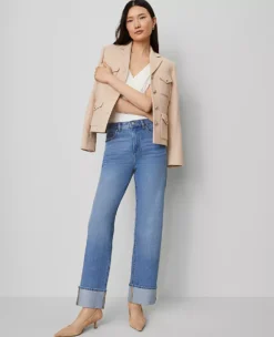 Petite Boyfriend Jeans - Relaxed Fit Medium Vintage Indigo Wash