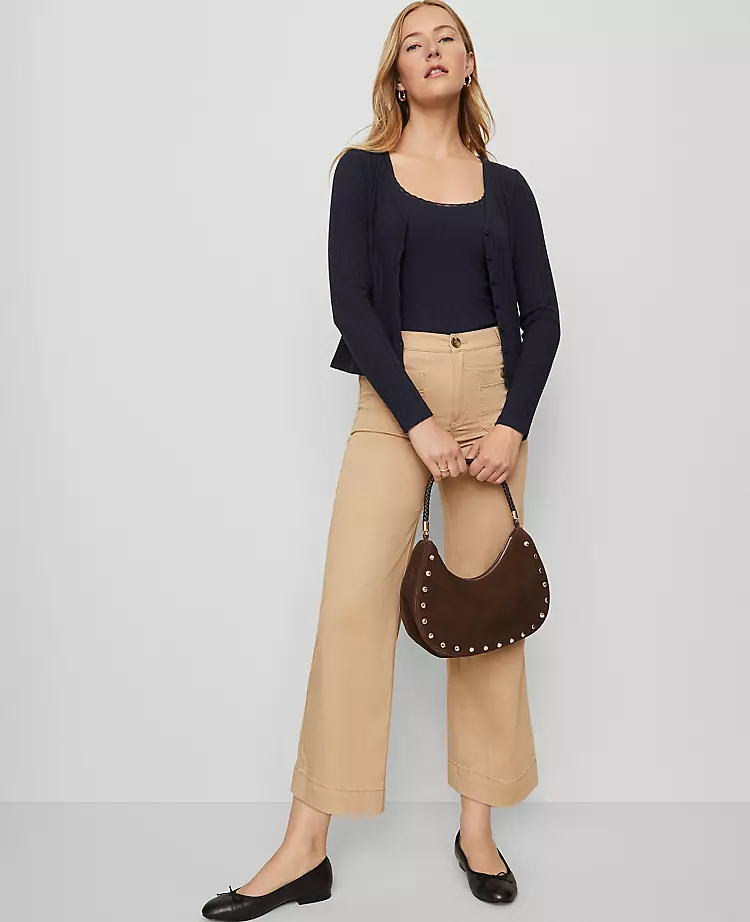 Ann Taylor Petite Weekend Collection Sateen Patch Pocket Pant - Cafe Au Lait 1 Ann Taylor Petite Weekend Collection Sateen Patch Pocket Pant - Cafe Au Lait