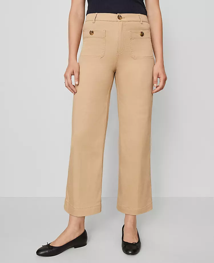 Ann Taylor Petite Weekend Collection Sateen Patch Pocket Pant - Cafe Au Lait 2 Ann Taylor Petite Weekend Collection Sateen Patch Pocket Pant - Cafe Au Lait - Image 2