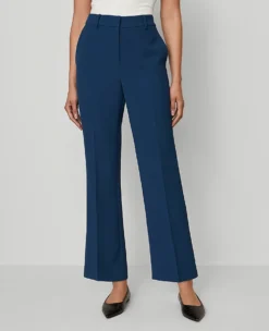 Curvy Fit Flare Ankle Pant in Fluid Crepe - Moonlit Backdrop