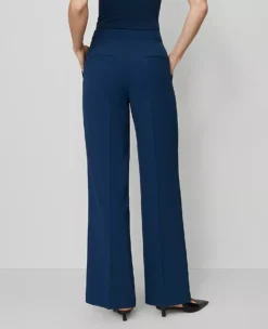 Petite High-Waisted Wide-Leg Pants in Fluid Crepe - Moonlit Backdrop -Ann Taylor Store 846664 019811 ALT2