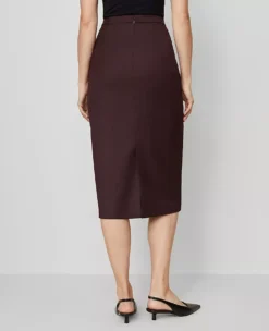 Petite Twill Column Midi Skirt in Classic Burgundy 6 Petite Twill Column Midi Skirt in Classic Burgundy -Ann Taylor Store 846672 019903 ALT2