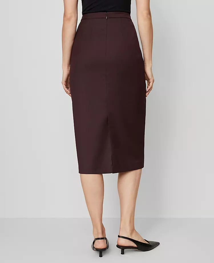 Petite Twill Column Midi Skirt in Classic Burgundy 3 Petite Twill Column Midi Skirt in Classic Burgundy - Image 3