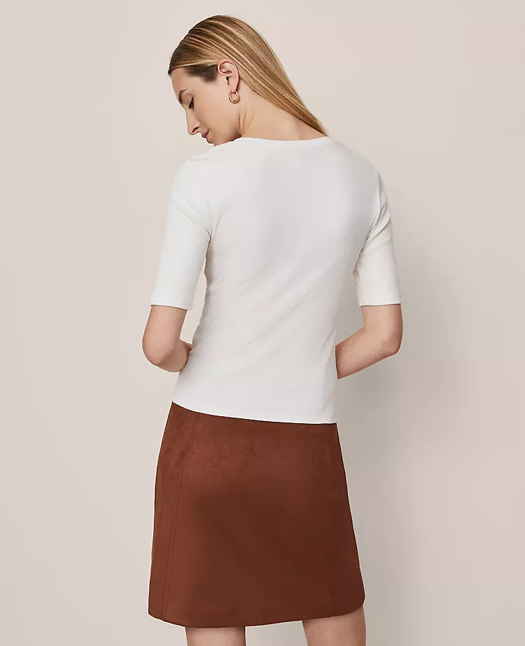 Ann Taylor Petite Weekend Collection Lace-Up Top - Winter White 2 Ann Taylor Petite Weekend Collection Lace-Up Top - Winter White - Image 2