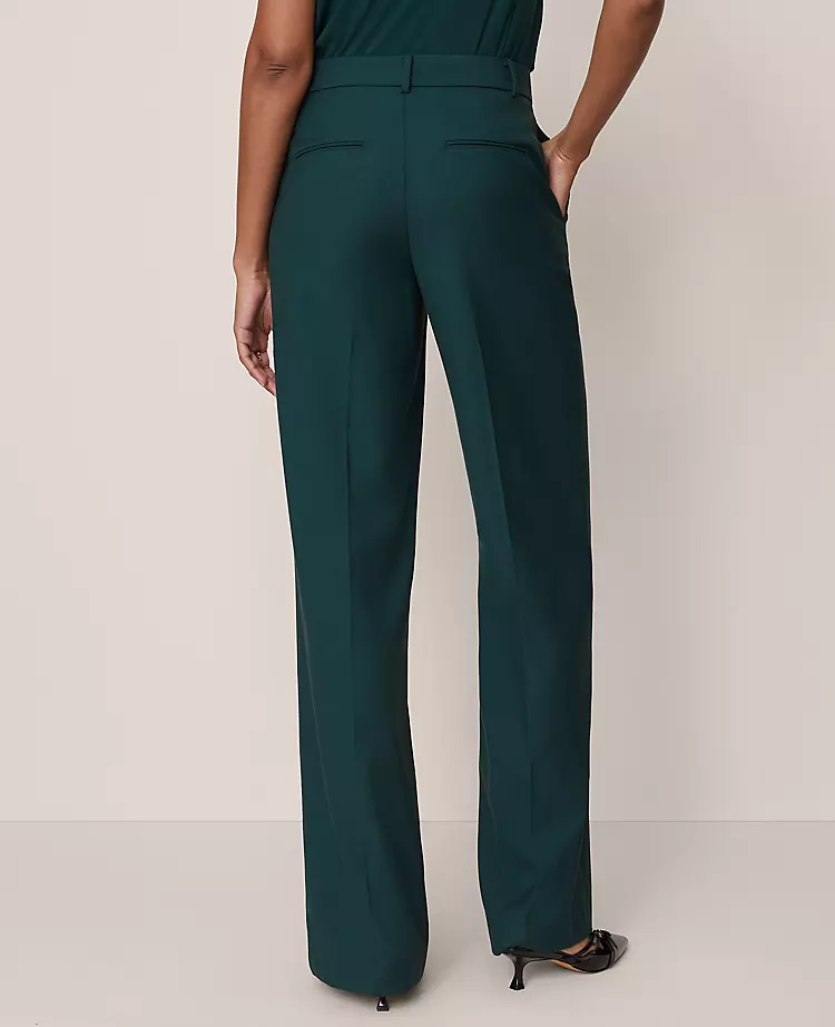 Petite Wide-Leg Trousers - High-Waisted Tailored Dress Pants in Pine Grove 3 Petite Wide-Leg Trousers - High-Waisted Tailored Dress Pants in Pine Grove - Image 3