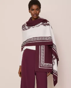 Paisley Wrap Poncho Poised Plum