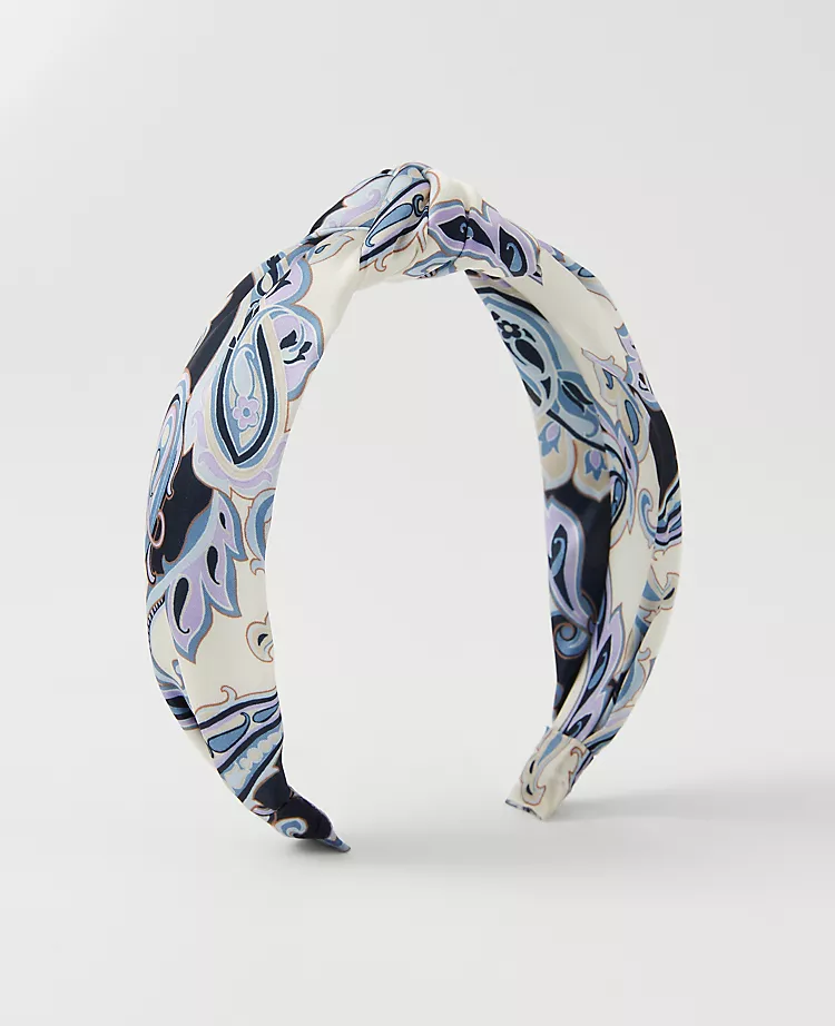 Paisley Knotted Headband in Winter White - Stylish Hair Accessory for Women 1 Paisley Knotted Headband in Winter White - Stylish Hair Accessory for Women