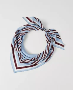 Cool Cascades Striped Triangle Silk Scarf for Versatile Styling