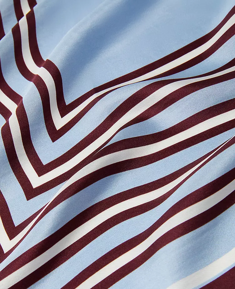 Cool Cascades Striped Triangle Silk Scarf for Versatile Styling 2 Cool Cascades Striped Triangle Silk Scarf for Versatile Styling - Image 2