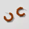 Studded Mini Hoop Earrings in Spiced Cider - Chic Embellished Jewelry