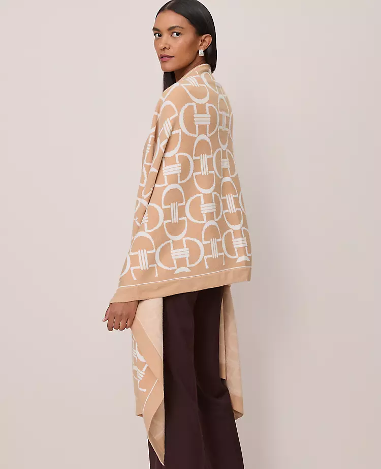 Chic Cafe Au Lait Wrap Poncho Sweater 2 Chic Cafe Au Lait Wrap Poncho Sweater - Image 2